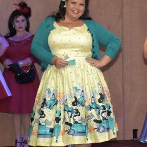 Lindy Bop Delta Lemon Hot Rod Dress US 18